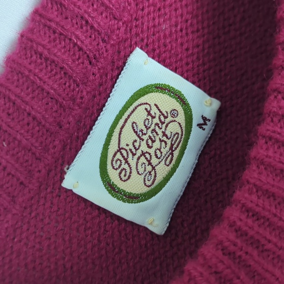 VINTAGE Women's Picket and Post Dark Pink Knit Crewneck Sweater - Picture 3 of 4